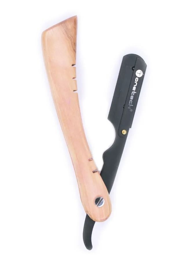 Onetech ماكينة حلاقة بمقبض خشبي| أسود - Image 3