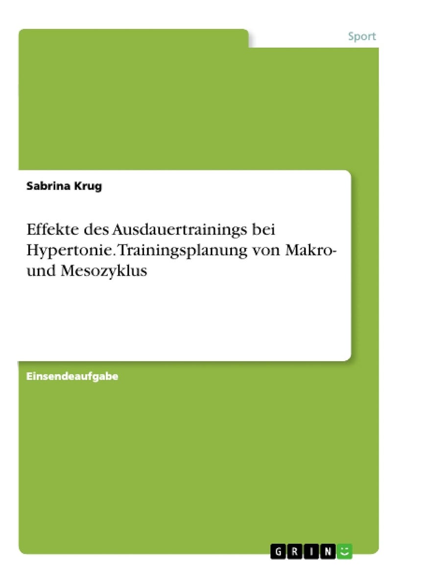 Effekte des Ausdauertrainings bei Hypertonie. Trainingsplanung von Makro- und Mesozyklus 