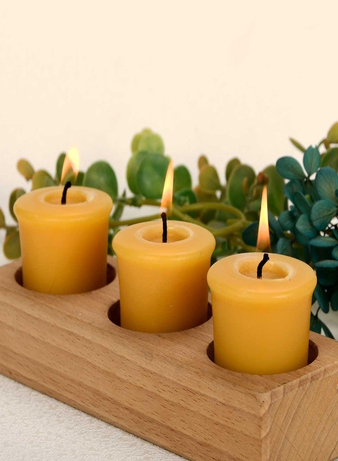 ENCANLIGHT 100% Pure Natural Beewax Votive Candles Set of 6,Bee Waxs Candles Handmade,mokeless Dripless,Non-toxic1 0 Hour Burn Time Each - Image 4