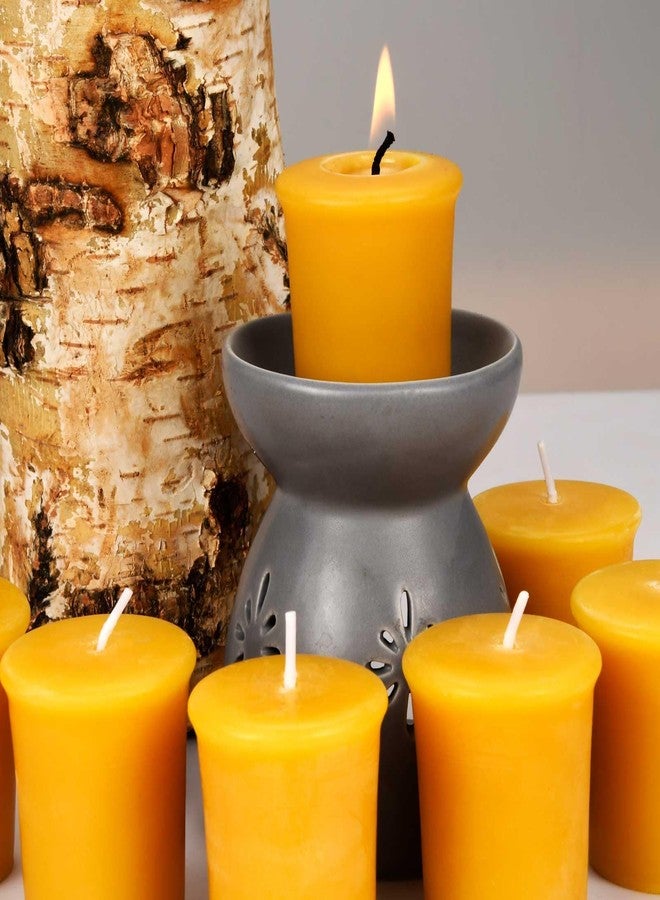 ENCANLIGHT 100% Pure Natural Beewax Votive Candles Set of 6,Bee Waxs Candles Handmade,mokeless Dripless,Non-toxic1 0 Hour Burn Time Each - Image 3