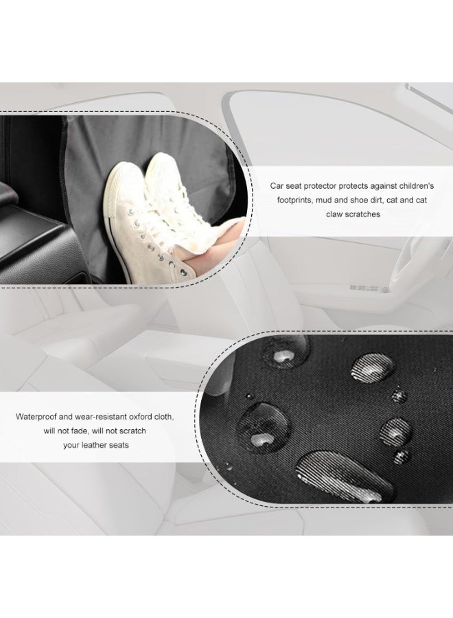 2 PCS Kick Mat Back Seat Protector, Waterproof Car Backseat Protective Kick Mat with 2 Mesh Pockets, Large Vehicle Seat Back Kick Mat Organizer for Kids, Car Accessories - Image 3