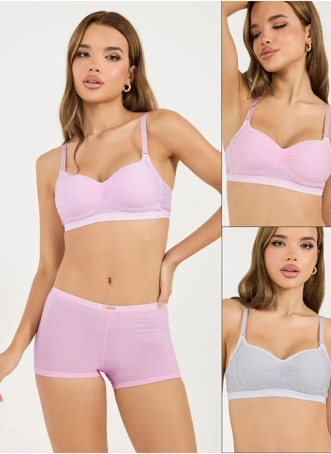 Styli Pack of 2 - Padded Non Wired Comfort T-Shirt Bra