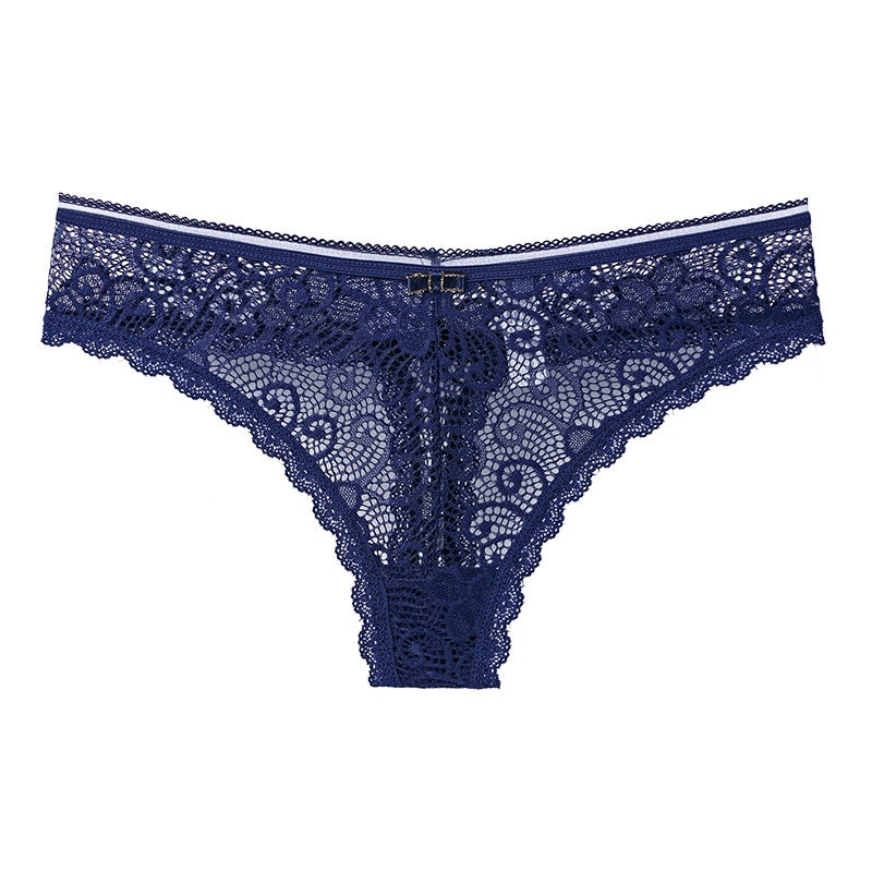 Luxury Gold Lace Thong Panties for Women Grey