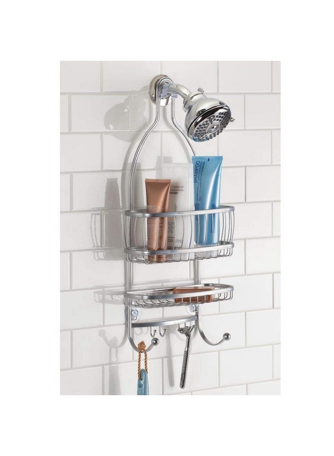 IDesign iDesign Metal Extra-Wide Hanging Shower Caddy, The York Collection - 10" x 4" x 22", Silver  - Image 4
