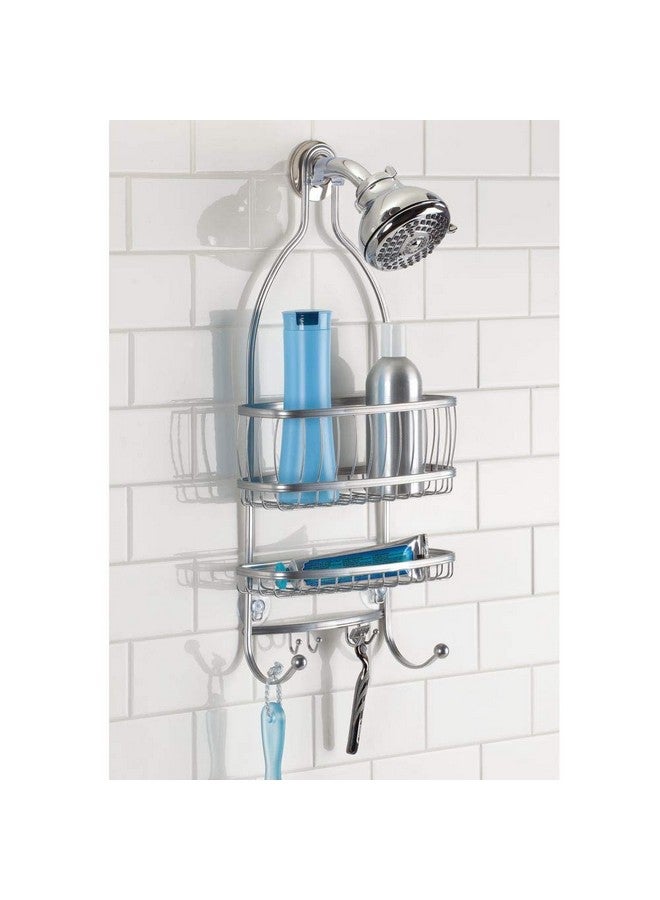 IDesign iDesign Metal Extra-Wide Hanging Shower Caddy, The York Collection - 10" x 4" x 22", Silver  - Image 3