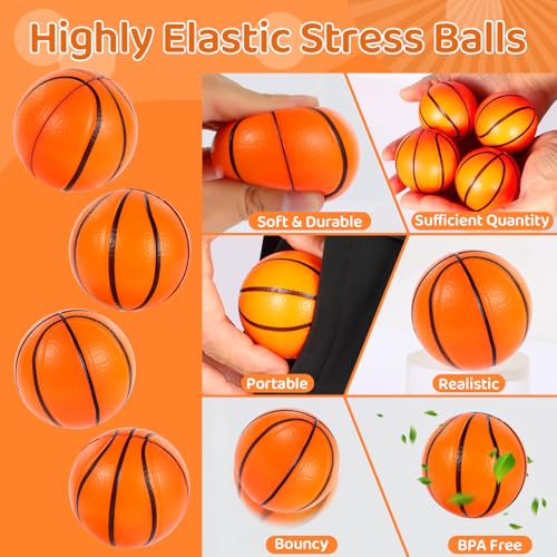 LiYiQ 24Pcs 236 Inch Basketball Stress Balls Mini Foam Squeeze Balls for Basketball Party Favors Basketball Party Decorations Basketball Goodie Bag Stuffers - Image 5