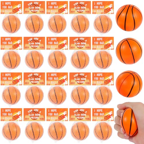 LiYiQ 24Pcs 236 Inch Basketball Stress Balls Mini Foam Squeeze Balls for Basketball Party Favors Basketball Party Decorations Basketball Goodie Bag Stuffers - Image 1