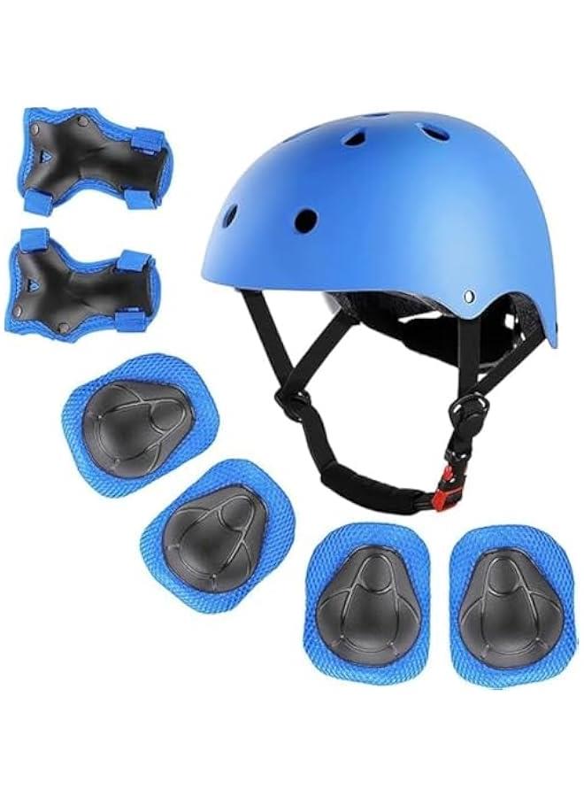 TRASSLE Kids Protective Gear Set, Kids Adjustable Skateboard Helmet Suitable for Ages 9-15 Years Toddler Boys Girls, Kids Knee Pads and Elbow Pads Set for Bicycle Skateboard Scooter - Image 1