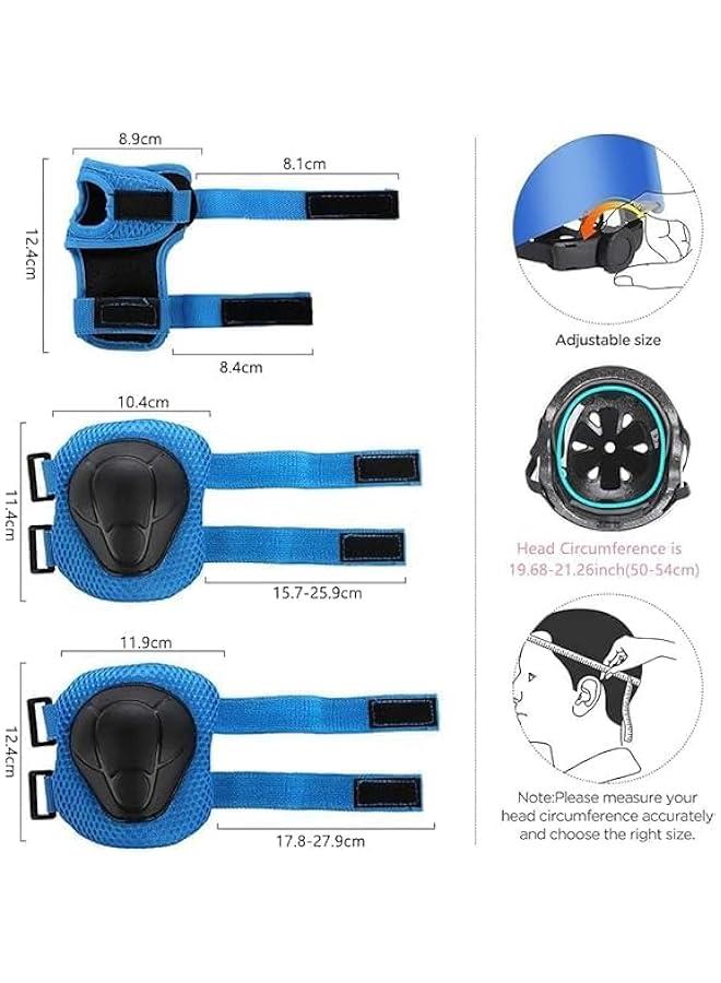 TRASSLE Kids Protective Gear Set, Kids Adjustable Skateboard Helmet Suitable for Ages 9-15 Years Toddler Boys Girls, Kids Knee Pads and Elbow Pads Set for Bicycle Skateboard Scooter - Image 2