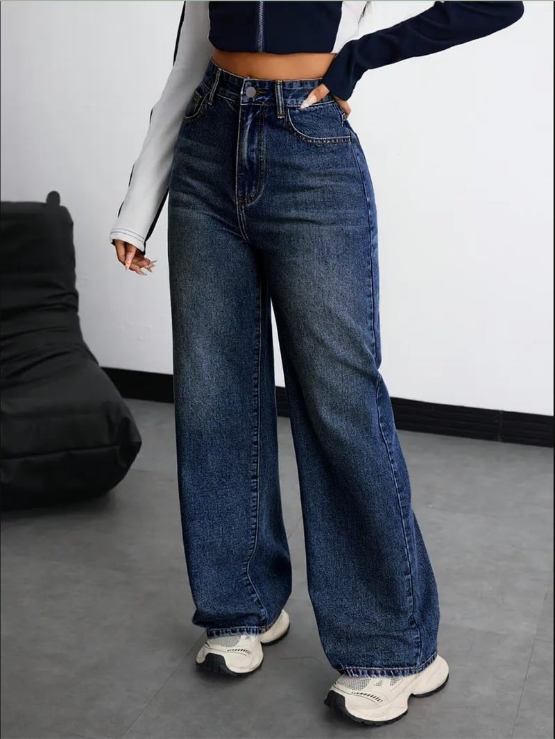 Nifty Women's Denim Stretchable High Waist Baggy Jeans for Women (1479_BLU_30_Blue_30) - Image 5