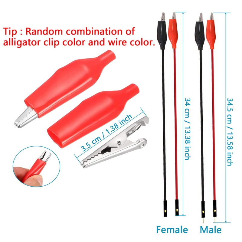 minidodoca 840Pcs Breadboard Jumper Wire kit for Arduino, 14 Vaules, 2 mm/0.08"-125 mm/4.92" Minidodoca U-Shape Magnetic Jumper Wires Assortment kit & 4Pcs 34cm/13.4 inch Length Alligator Clip Test Leads - Image 2