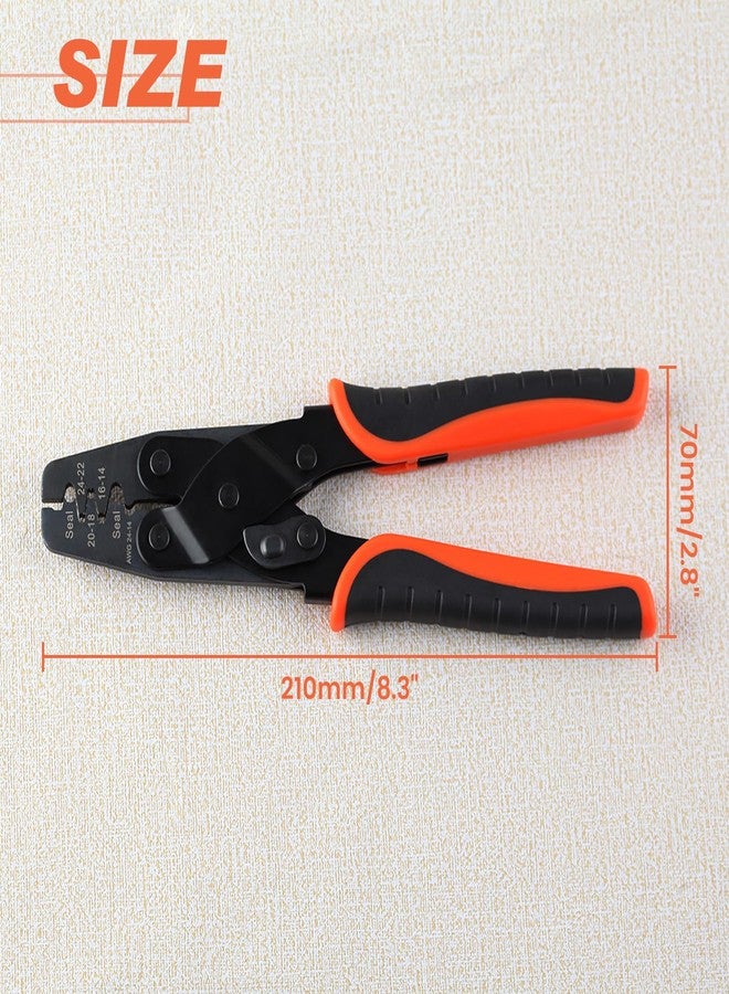 أداة تجعيد أطراف البرميل المفتوح من LEONTOOL، أداة تجعيد Weatherpack، أداة تجعيد أطراف الدبوس، أدوات تجعيد WeatherPack لـ Molex وDelphi وAmp وTyco وHarley وPC والسيارات - أداة تجعيد أسلاك AWG 24-14، 1424B - Image 4