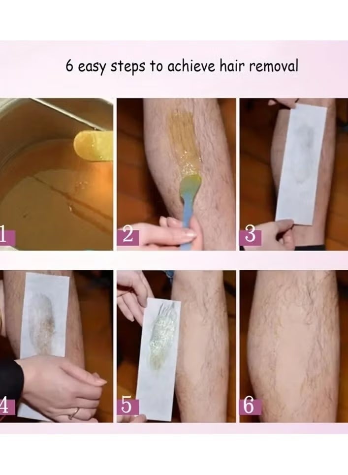100-Piece Depilatory Hair Removal Wax Paper Set White 30grams - Image 4