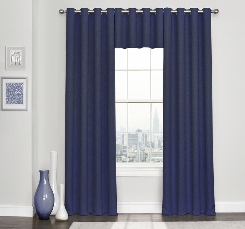 Eclipse Blackout Curtains for Bedroom - Kingston 52"" x 84"" Insulated Darkening Single Panel Grommet Top Window Treatment Living Room  Navy - Image 4