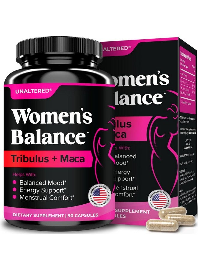 UNALTERED دعم توازن الهرمونات والمزاج للنساء من UNALTERED - يدعم بشكل طبيعي توازن الهرمونات والطاقة مع مستخلص جذور الماكا الحمراء وتريبلوس تيرستريس - مكمل غذائي - 90 كبسولة نباتية - Image 1
