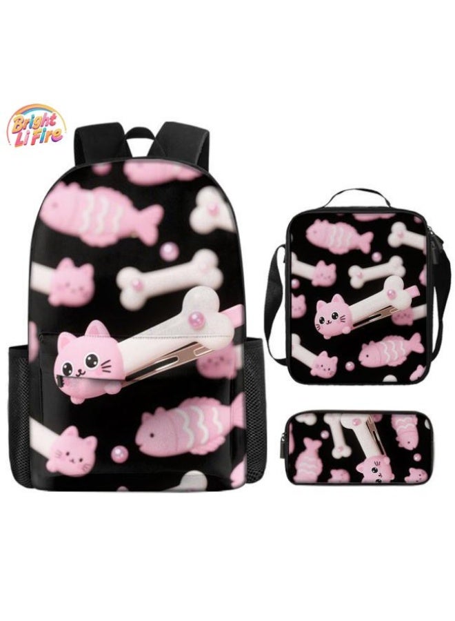 Bright Li Fire Cute cartoon bag set | shoulder + handbag + stationery bag | school season/holiday gift hot recommendation  - Image 1