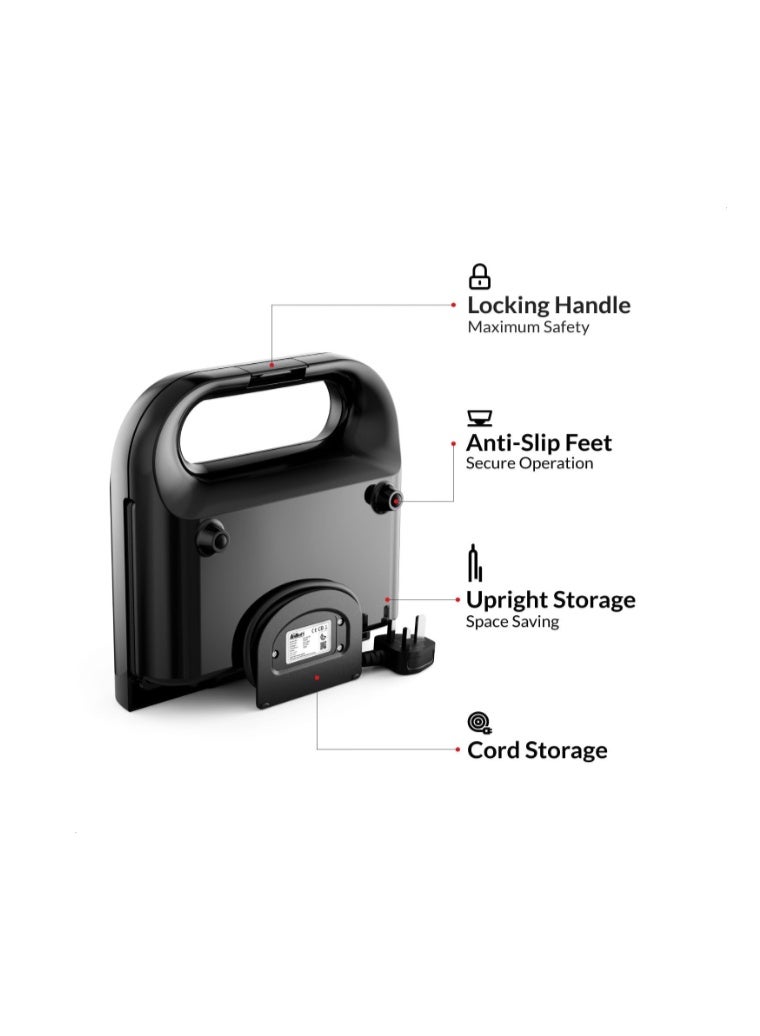 Feller Germany 750W 2 Slice Sandwich Maker, Non-Stick DuPont Coating, Auto Temperature Control, 3 Indicator Lights, Cool-Touch Handle, Easy to Clean, 2-Year Guarantee SM200 UAE - Image 4