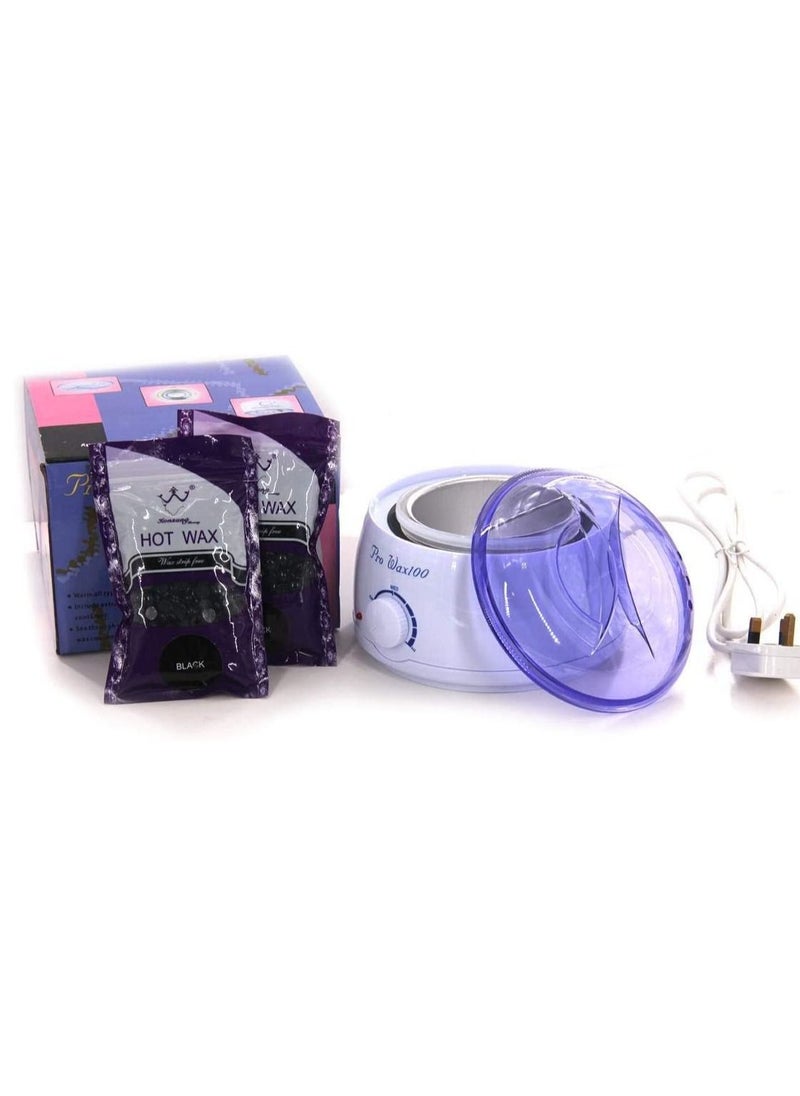 Prowax 100 - Pack Of 2 Hot Wax Black With Mini Multifunction Wax Heater Machine Waxing Warmer for Wax Beans Hot Wax Heat Hair Removal - Image 1