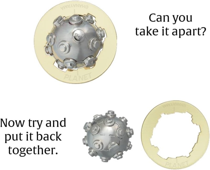BePuzzled Planet Hanayama Cast Metal Brain Teaser Puzzle Level 4 MensaRated Puzzles for Kids and Adults Ages 12 and Up - Image 4