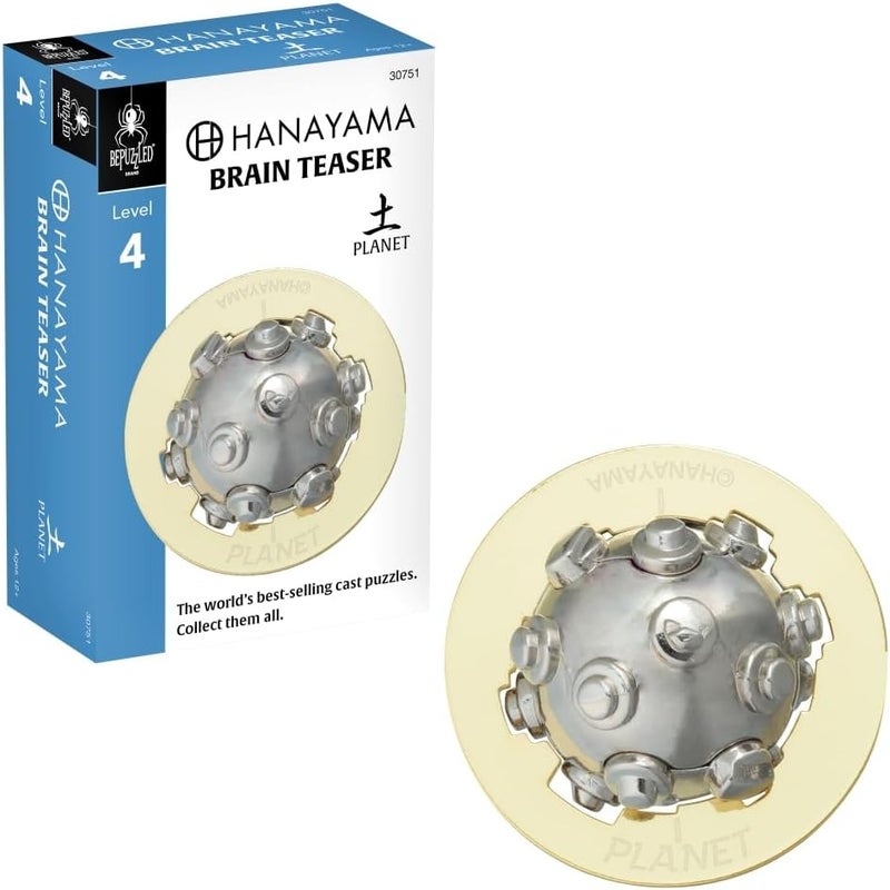 BePuzzled Planet Hanayama Cast Metal Brain Teaser Puzzle Level 4 MensaRated Puzzles for Kids and Adults Ages 12 and Up - Image 1