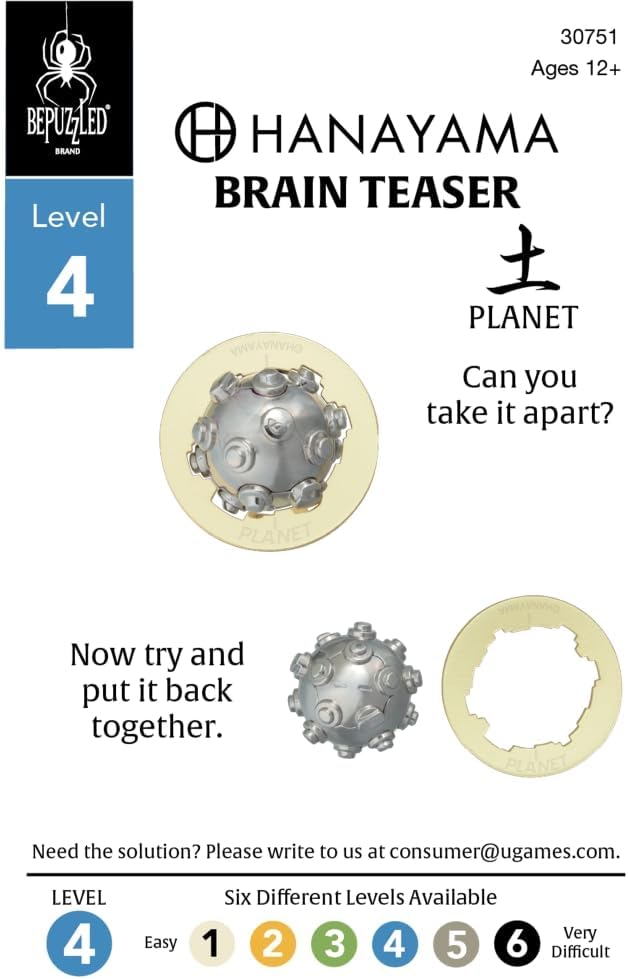 BePuzzled Planet Hanayama Cast Metal Brain Teaser Puzzle Level 4 MensaRated Puzzles for Kids and Adults Ages 12 and Up - Image 2