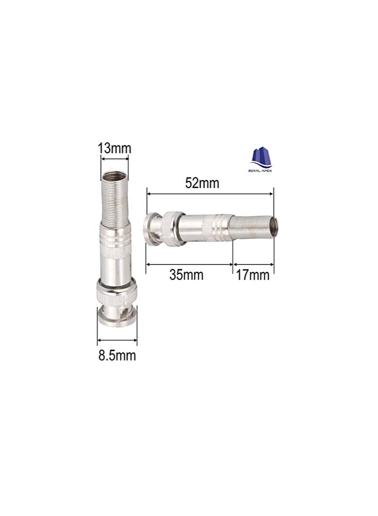 BNC Male Connector Professional Design Easy To Install Strong Compatibility Simple Appearance BNC Connector for CCTV Cameras (Pack of 50) - Image 3