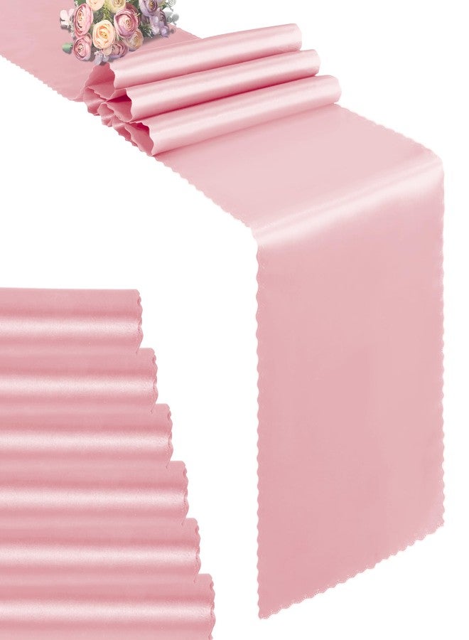 VACVELT 6 Pack Satin Table Runners - 12 x 72 Inches Long, Blush Pink Table Runners for Wedding, Birthday Party, Banquet, Graduation, Engagements - Image 1