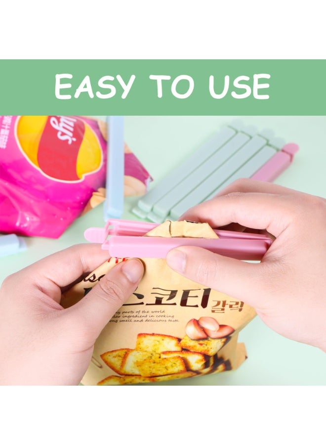 20-Piece Bread Bag Clip - Squeeze And Lock Food Bag Clip, Plastic Sealing Clip For Bread, Snacks, Potato Chips - Multiple Colors, Easy To Grip, Sealed And Sealed，Green，Pink  - Image 5