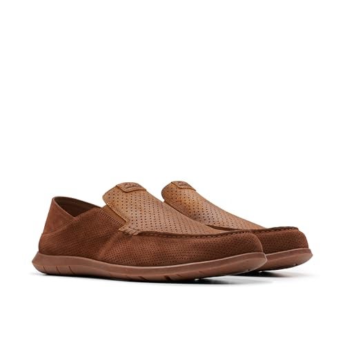 Clarks Men's Flexway Easy Moccasin, Dark Brown Suede, 10.5 - Image 5