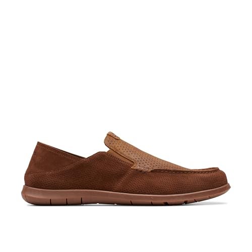 Clarks Men's Flexway Easy Moccasin, Dark Brown Suede, 10.5 - Image 2