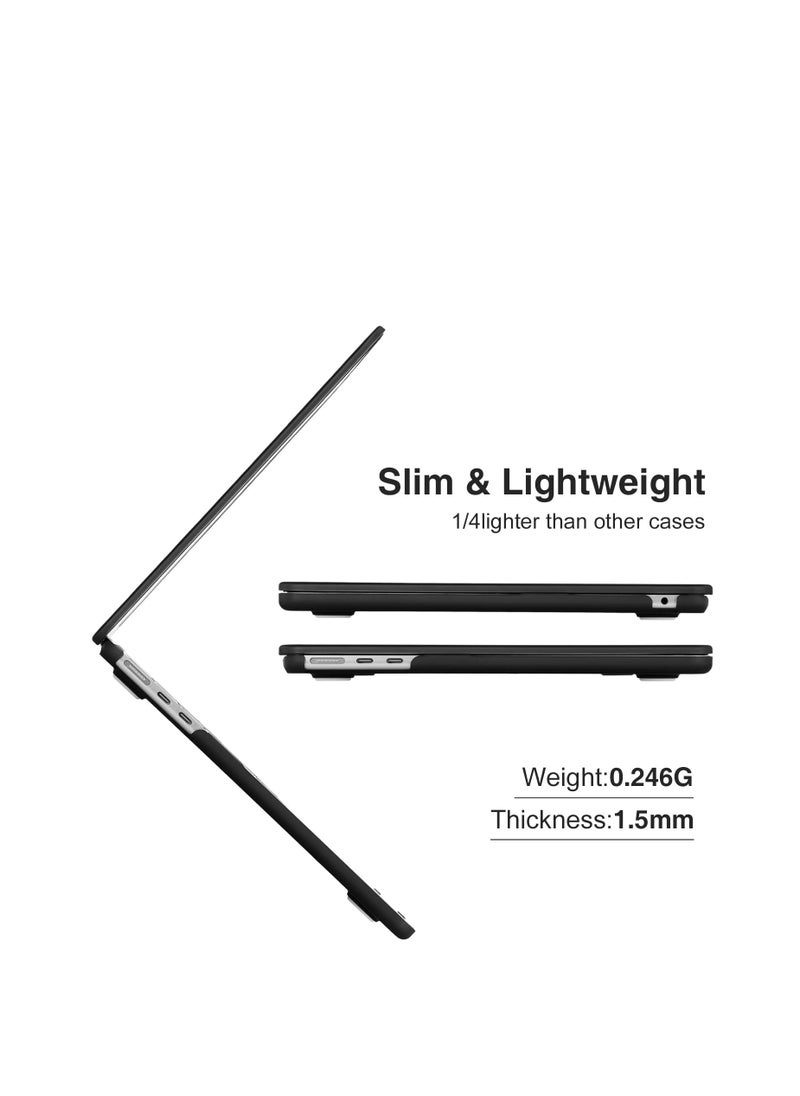 Generic Laptop Hard Shell Case for Mac Air 13.6 inch A3240 M4 Chip 2025/A3113 M3 Chip 2024/ A2681 M2 Chip 2022 Released, Matte Black  - Image 5