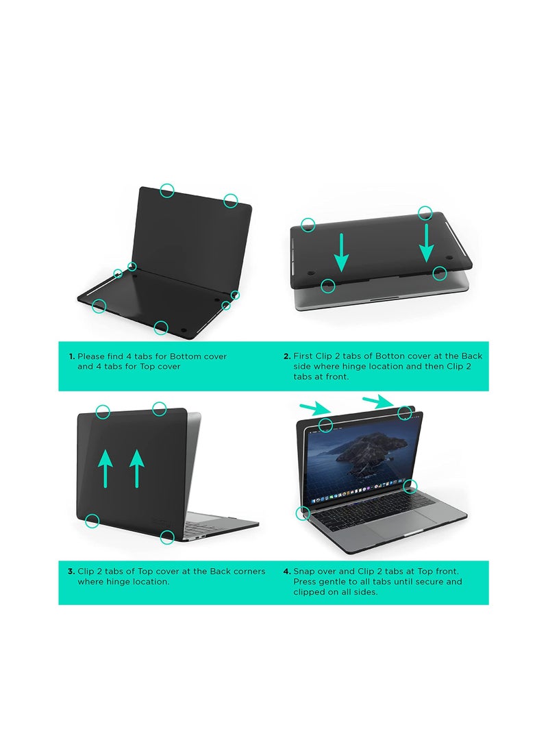 Generic Laptop Hard Shell Case for Mac Air 13.6 inch A3240 M4 Chip 2025/A3113 M3 Chip 2024/ A2681 M2 Chip 2022 Released, Matte Black  - Image 2