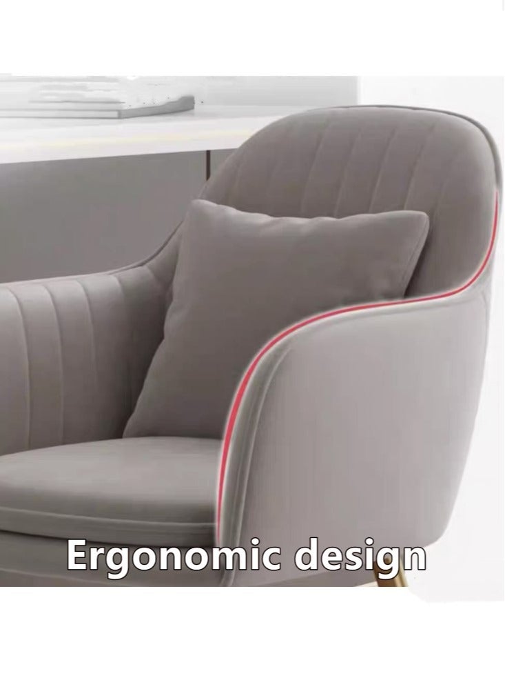 Kutis 1-Piece Metal Sofa Chair Makeup Chair for Bedroom Living Room Grey/Gold 44x47x83 cm - Image 4