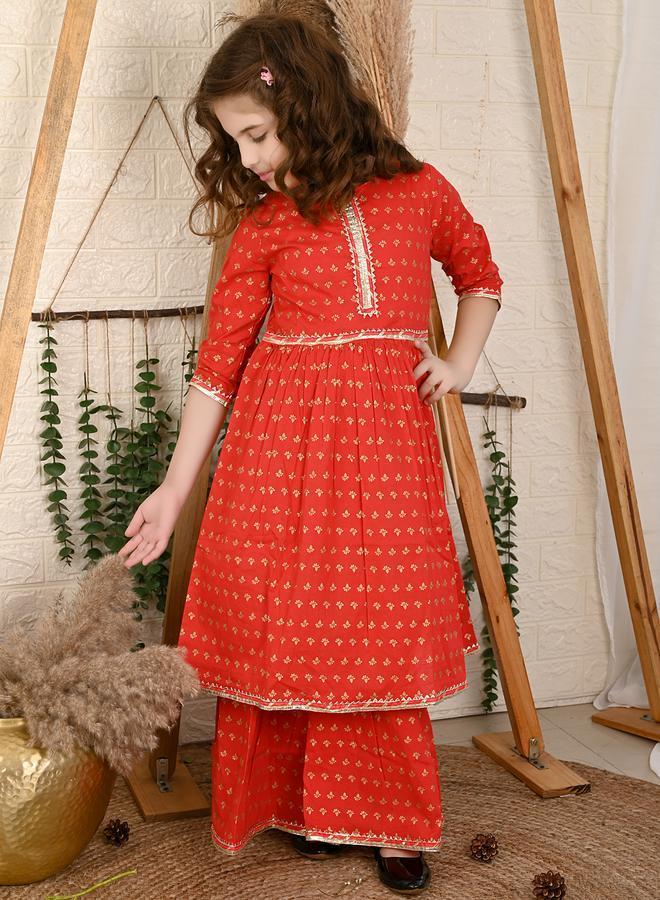 ليل بيكس طقم كورتا شارارا بطبعات بيبلوم - Image 1