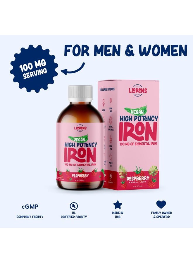 Hematex مكمل الحديد السائل حديد عالي القوة للنساء والبالغين من لورينس - 100 ملغ مركب الحديد متعدد السكاريد مكملات الحديد لفقر الدم ونقص الحديد، (توت العليق، 6 أونصات) - Image 4