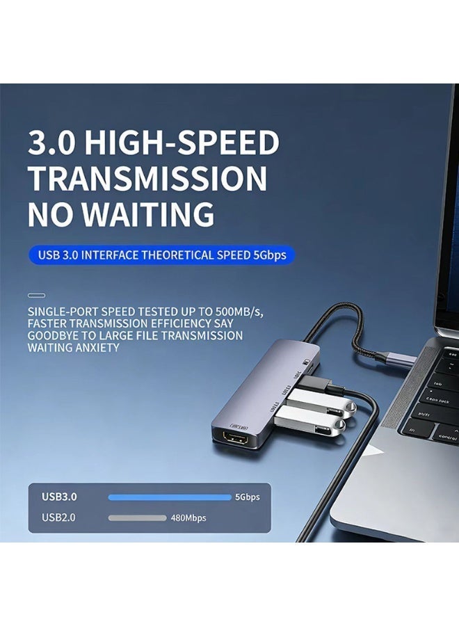 اسم المحتوى ناريلا Type‑C Multi‑Function Docking Station, Multi‑Port Laptop Adapter with HDMI Output العربية：محطة توصيل متعددة الوظائف من النوع‑C، محول منافذ متعددة لأجهزة اللابتوب مع مخرج HDMI - Image 5