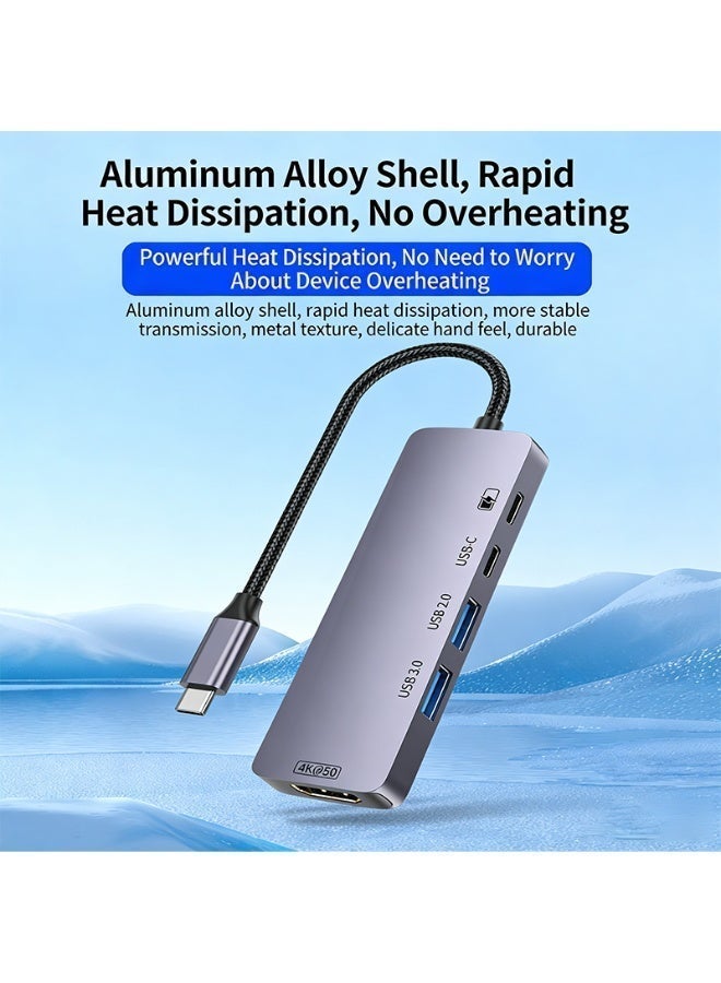 اسم المحتوى ناريلا Type‑C Multi‑Function Docking Station, Multi‑Port Laptop Adapter with HDMI Output العربية：محطة توصيل متعددة الوظائف من النوع‑C، محول منافذ متعددة لأجهزة اللابتوب مع مخرج HDMI - Image 2