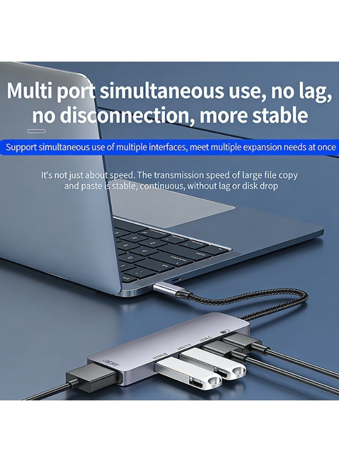 اسم المحتوى ناريلا Type‑C Multi‑Function Docking Station, Multi‑Port Laptop Adapter with HDMI Output العربية：محطة توصيل متعددة الوظائف من النوع‑C، محول منافذ متعددة لأجهزة اللابتوب مع مخرج HDMI - Image 4