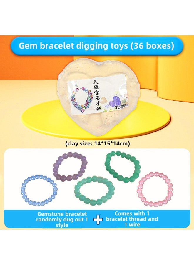 Children's Archaeological Excavation Toys Boys And Girls Explore Ore Gem Treasure Hunting Blind Box Handmade Diy Beating Blind Stone-Color:Large-gem Bracelet (1 Random Gem Bracelet 1 Bracelet Line 1 Heel Wear Lead)  - Image 1