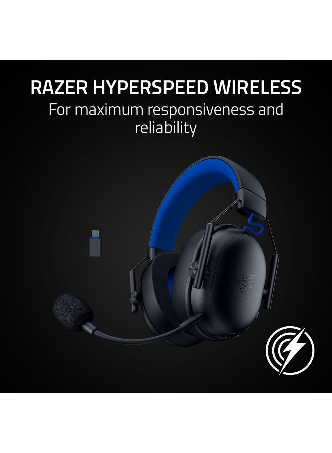 ريزر BlackShark V3 X HyperSpeed لجهاز بلاي ستيشن - سماعة ألعاب لاسلكية - وزن خفيف للغاية 270 جرام - سائق Triforce 50 مم - ميكروفون قابل للإزالة - HyperSpeed 2.4GHz وبلوتوث - PS5/PC | أسود - Image 4