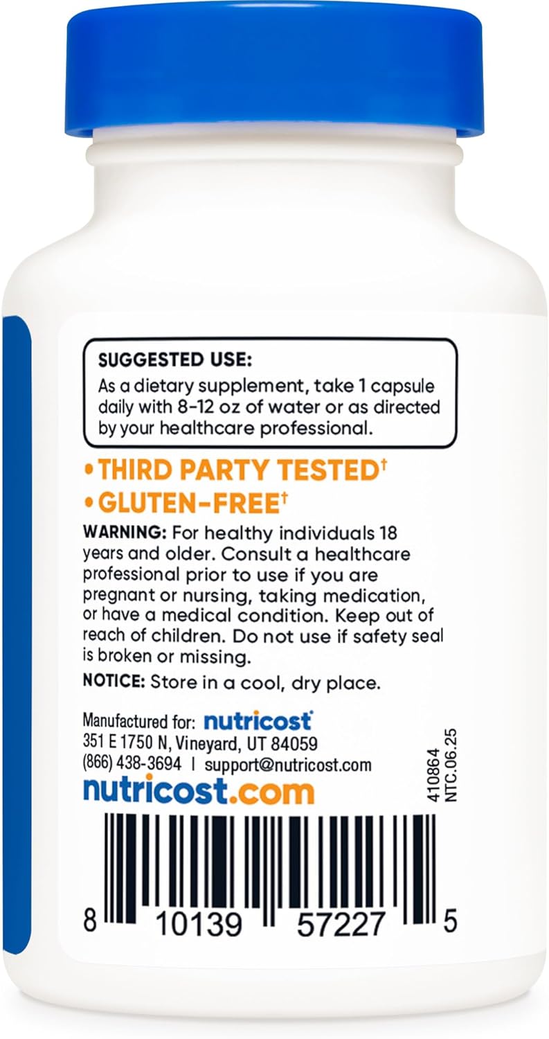 Nutricost PQQ Pyrroloquinoline Quinone 20mg 60 Capsules  Vegetarian Capsules NonGMO Gluten Free - Image 4