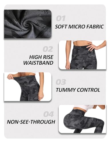 ZOOSIXX High Waisted Leggings for Women - Tummy Control Soft Opaque Printed Pants with Camo, Leopard for Workout Skating - Image 3