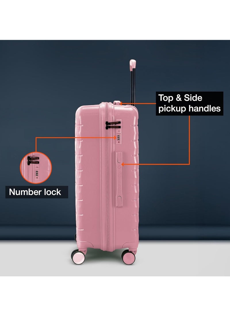 nasher miles Nasher Miles Vienna Hard-Sided Polypropylene Check-in Luggage Pink 24 inch |65 Trolley Bag  - Image 4