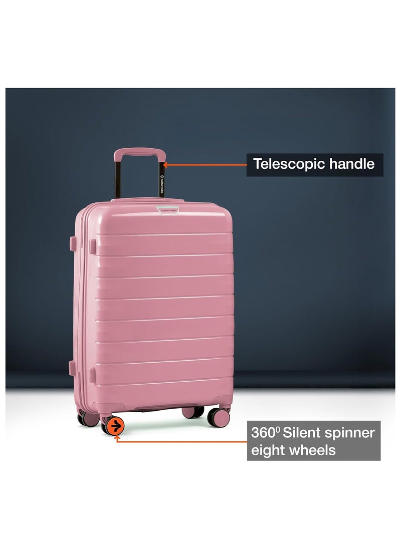 nasher miles Nasher Miles Vienna Hard-Sided Polypropylene Check-in Luggage Pink 24 inch |65 Trolley Bag  - Image 5