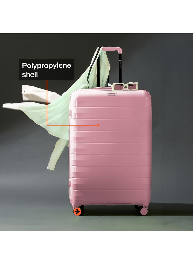 nasher miles Nasher Miles Vienna Hard-Sided Polypropylene Check-in Luggage Pink 24 inch |65 Trolley Bag  - Image 3