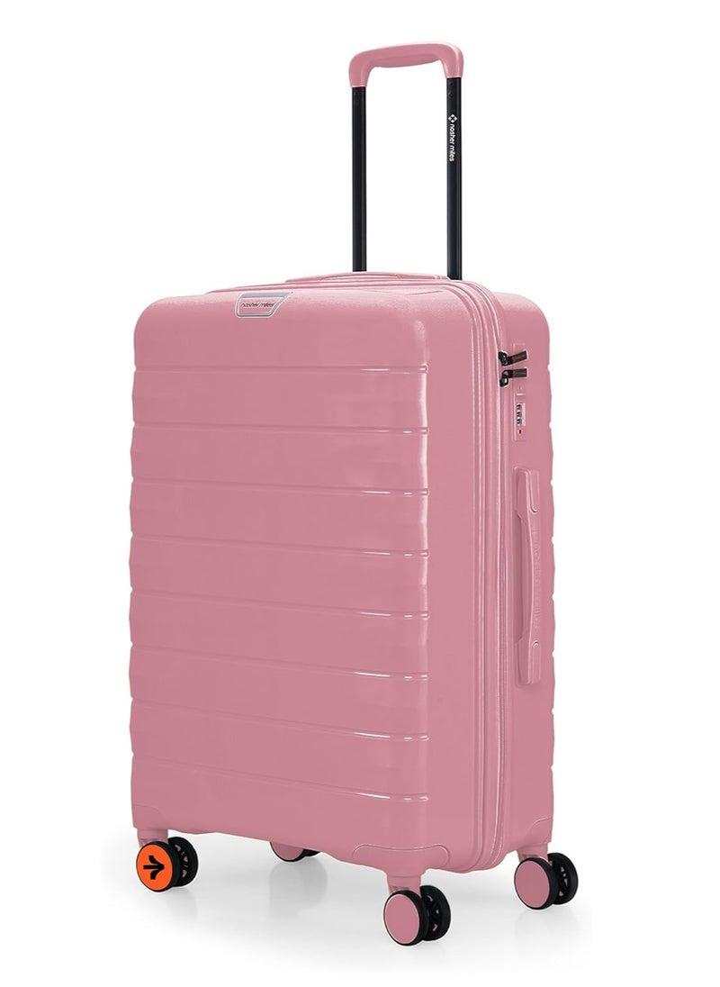 nasher miles Nasher Miles Vienna Hard-Sided Polypropylene Check-in Luggage Pink 24 inch |65 Trolley Bag  - Image 1