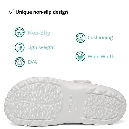 ChayChax Men's and Women's Arch Support Clogs Garden Shoes Slip-on Outdoor Beach Slippers with Removable Cushion Footbed, White, 6-7 Women/5-6 Men - Image 5