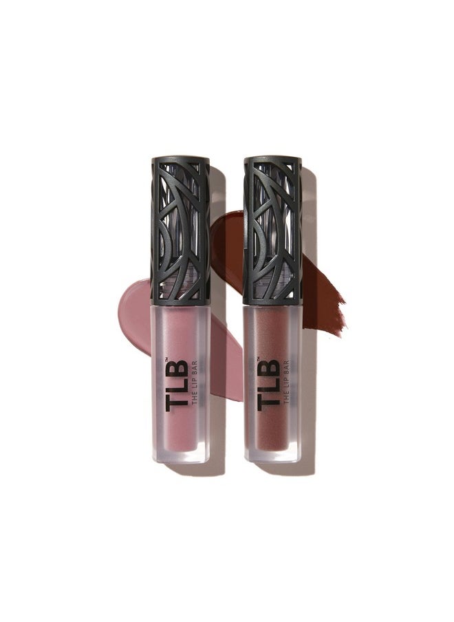 The Lip Bar Vegan Liquid Matte Mini Lipstick Duo Kit High Pigment & Long Lasting Curlfriend + Savage  - Image 2