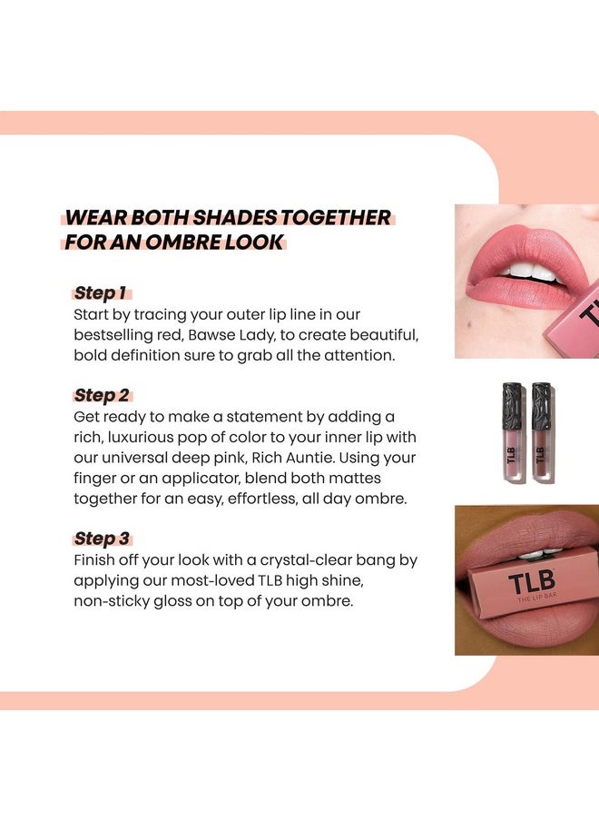The Lip Bar Vegan Liquid Matte Mini Lipstick Duo Kit High Pigment & Long Lasting Curlfriend + Savage  - Image 3