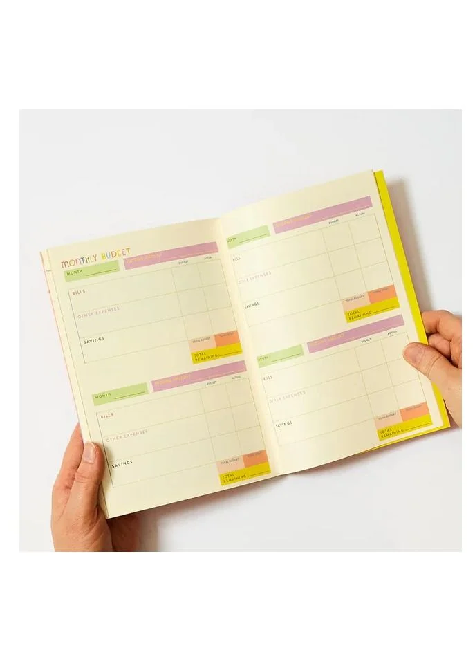 Raspberry Blossom Striped Family Weekly Planner